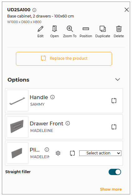 Edit panel