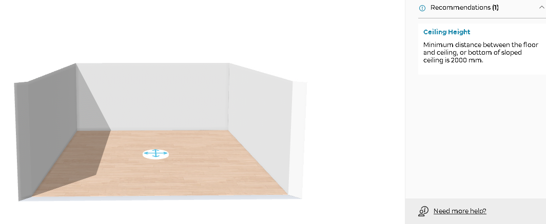 Height of floor with respect to uniform ceiling