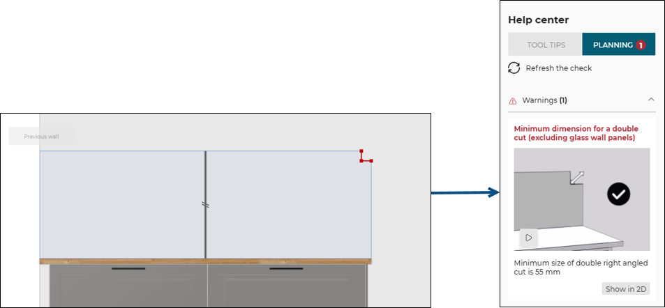 Double right angle cut