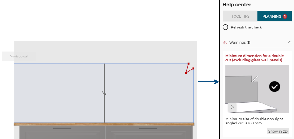 Double non-right angle cut