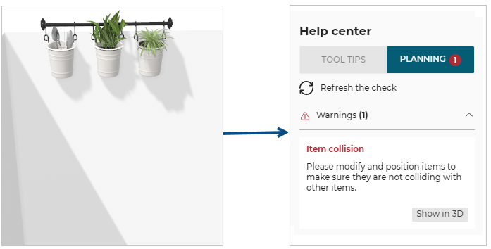 Ceiling collides with wall shelf