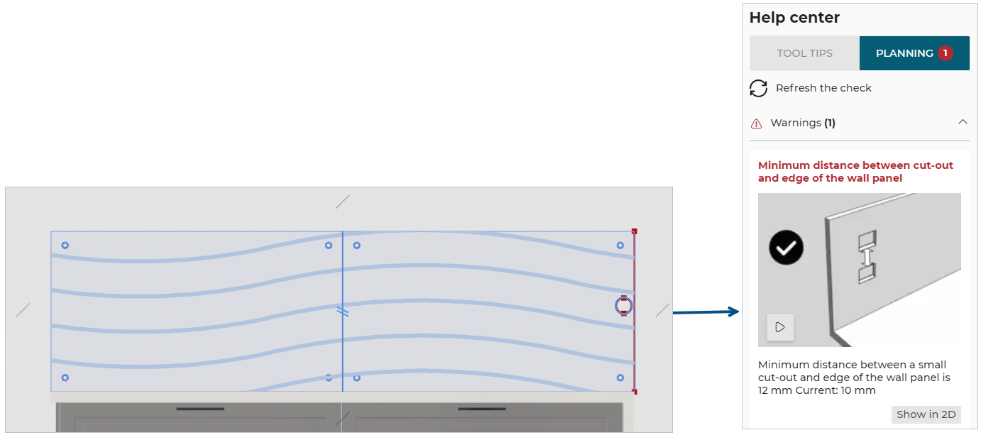 Small cut-out and edge