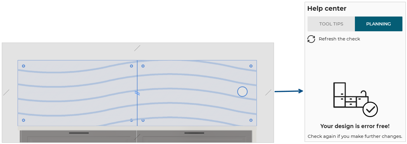 Large cut-out and edge