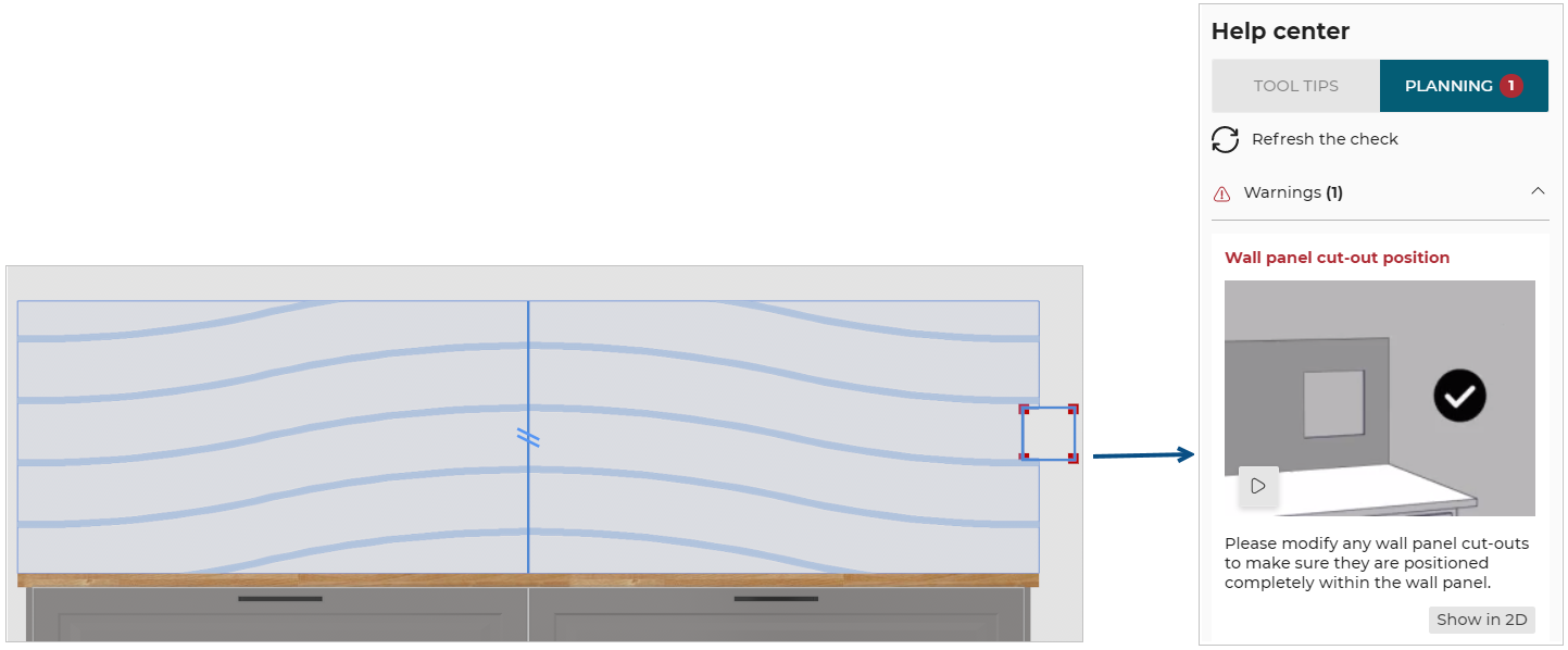 Cut-out outside wall panel