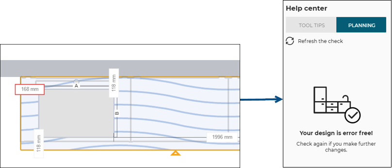 Sink or hob Cut-out and worktop end