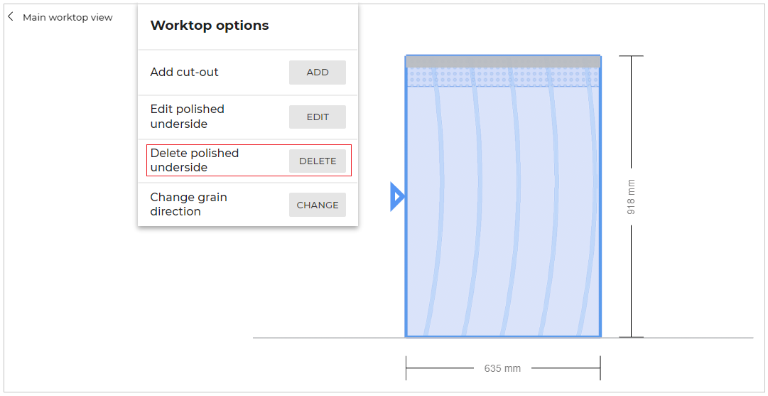 Delete Polished Underside