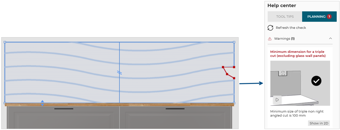 Triple non-right angle cut