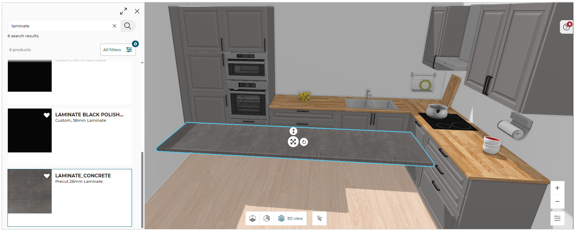 Freestanding worktop