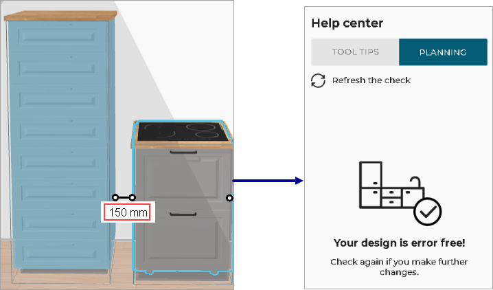 Right distance from half height unit