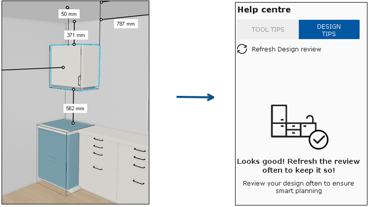 Correct distance from hob
