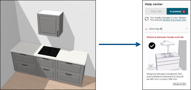 Hood too close from hob