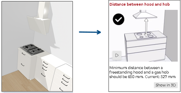 Hood too close from hob