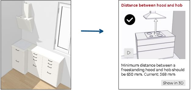 Hood too close from hob