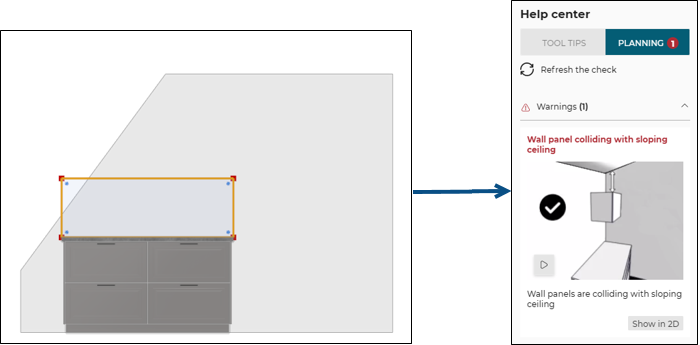 Wall panel collide with ceiling