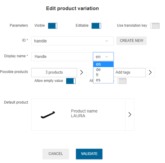 Edit option - type boolean