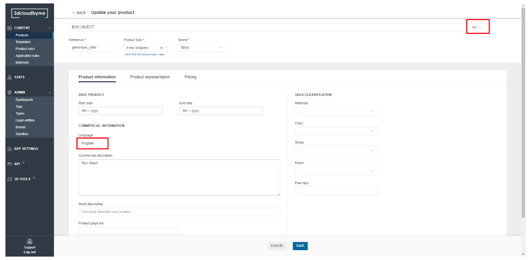 Translation on 3DCloud