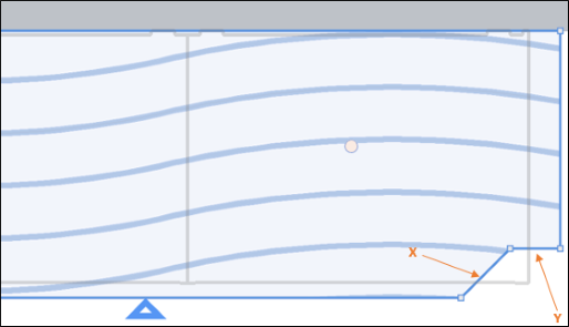 XY dimensions for double non-right angle