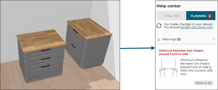 Front to side cabinets with worktops