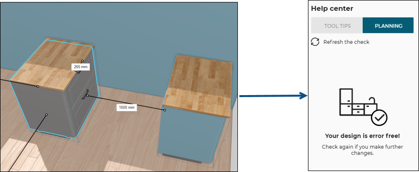 Front to back cabinets with worktops