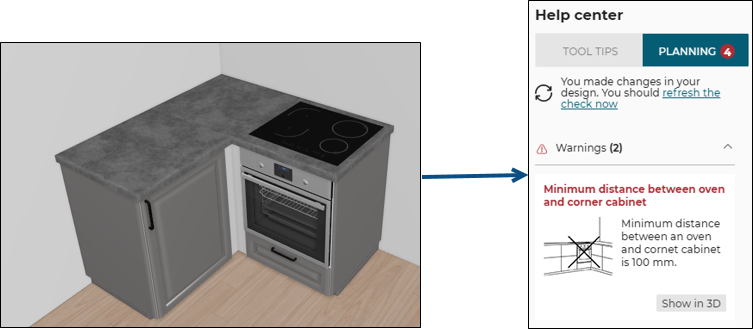 Oven and corner unit too close