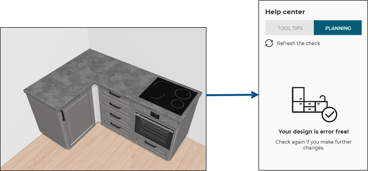 Oven moved from corner unit
