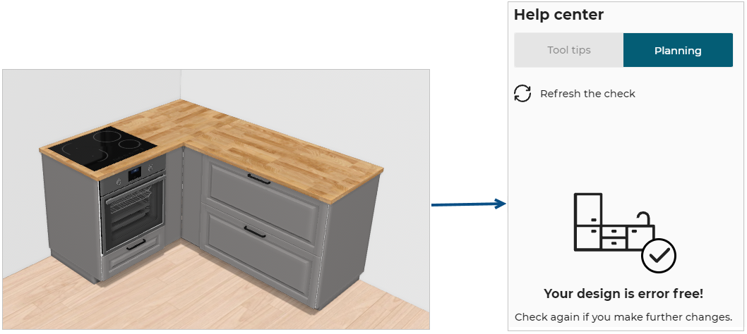 Oven moved from corner unit
