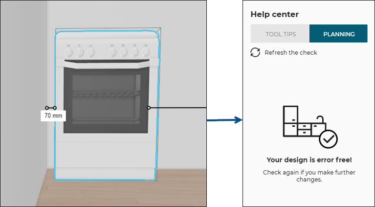 Oven moved from wall