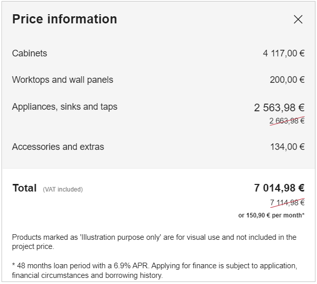Project price Information