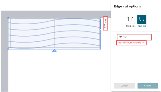 Minimum possible arc radius