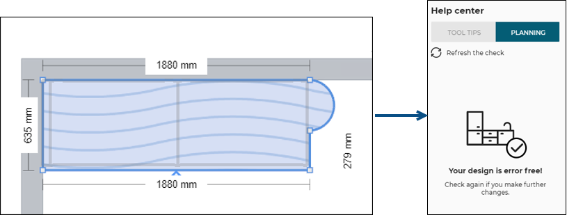 Minimum rquired arc radius