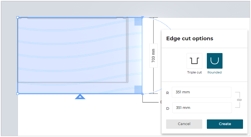 Rounded Edge Cut Options