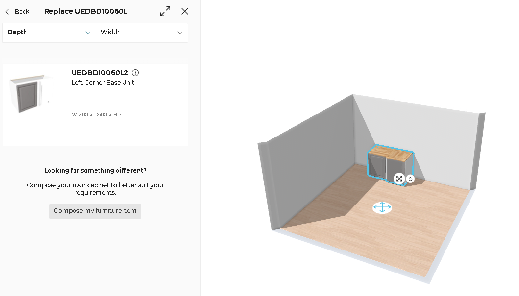 Filtered results of replace product search