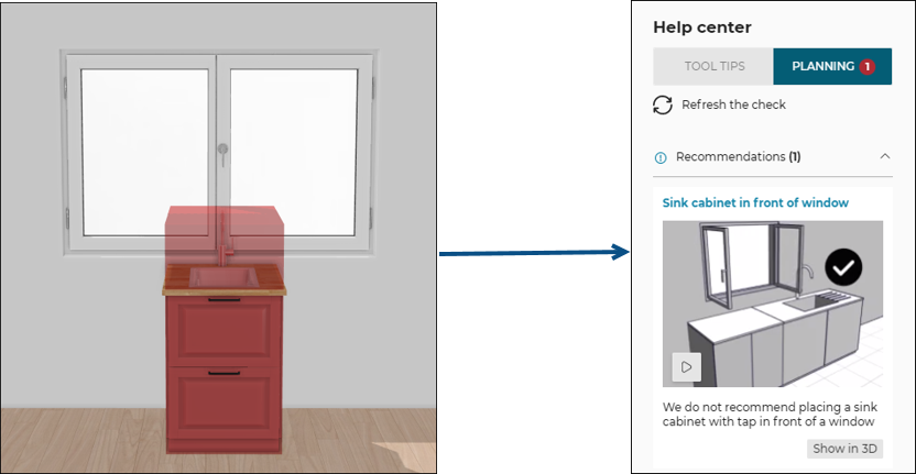 Sink cabinet and window too close