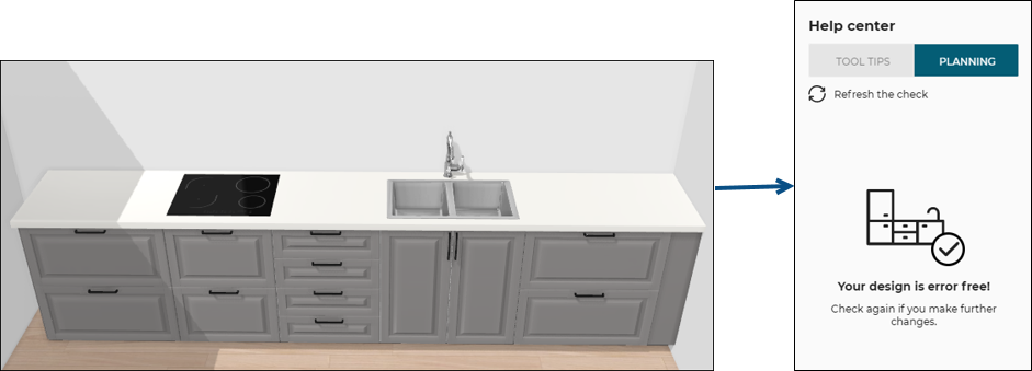 Right distance from sink