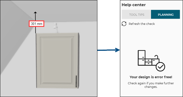 Wall cabinet with top light