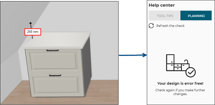 Base cabinet and sloping ceiling