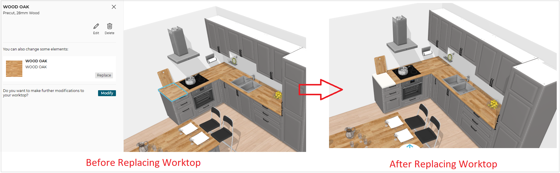 Split Worktop Replace