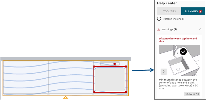 Tap hole and quartz woktop