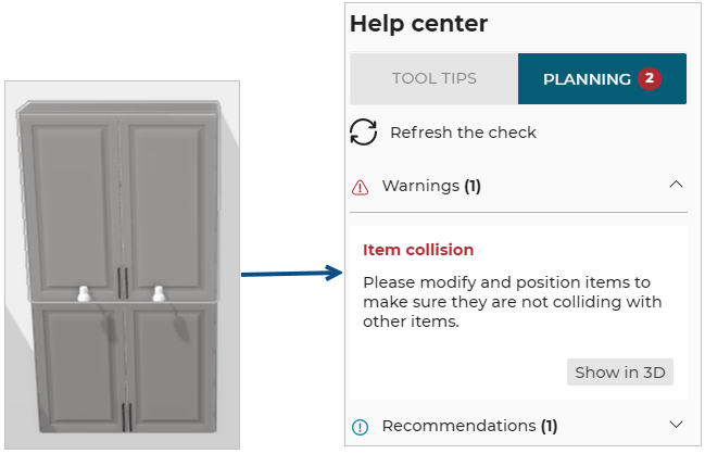 Light collides with other cabinet