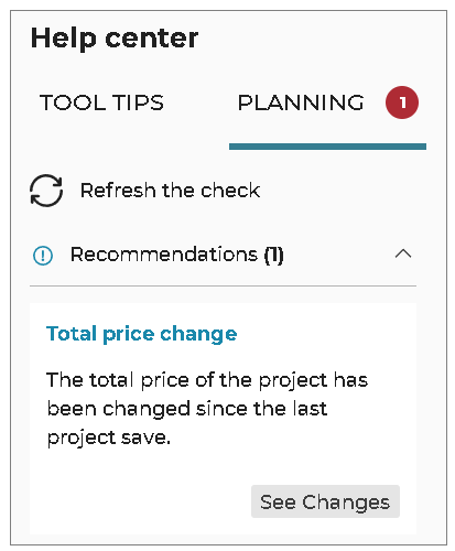 Total price change