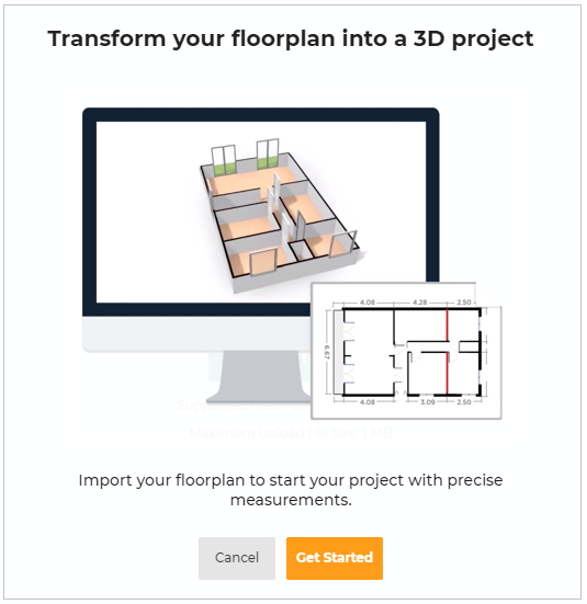 Upload 2D plan Option