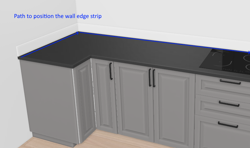Wall edge strip position