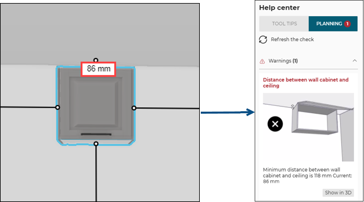 wall cabinet and ceiling