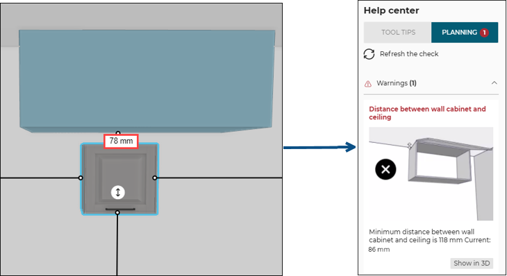 wall cabinet and obstacle