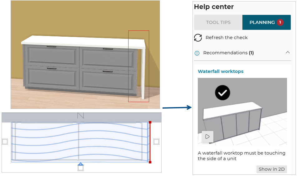 Wateferfall not in contact