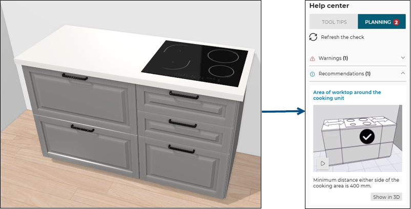 Cooktop area too small