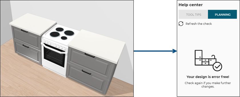 Cooktop area enlarged