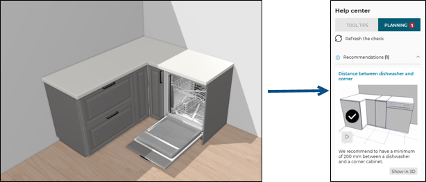 Dishwasher and corner unit too close