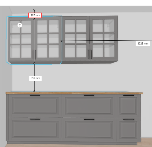 Cabinet with one type of legs