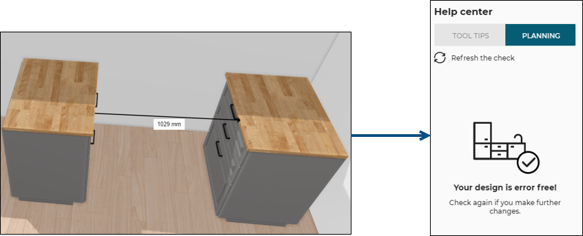 Worktop to worktop cabinets with worktops